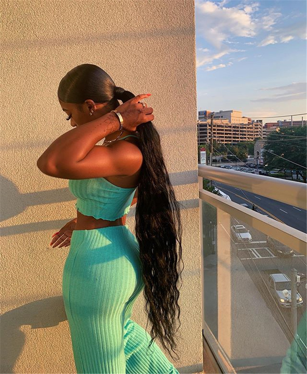 KGFIGU Ribbed two piece set 2019 Summer crop tops and wide leg pants casual knitting matching sets womens clothing T200116
