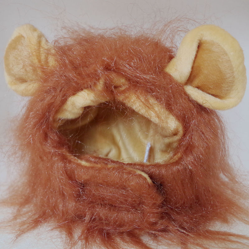 High Quality Funny Cute Pet Costume Cosplay Lion Mane Wig Cap Hat for Cat Halloween Clothes Fancy Dress With Ears Autumn Winter