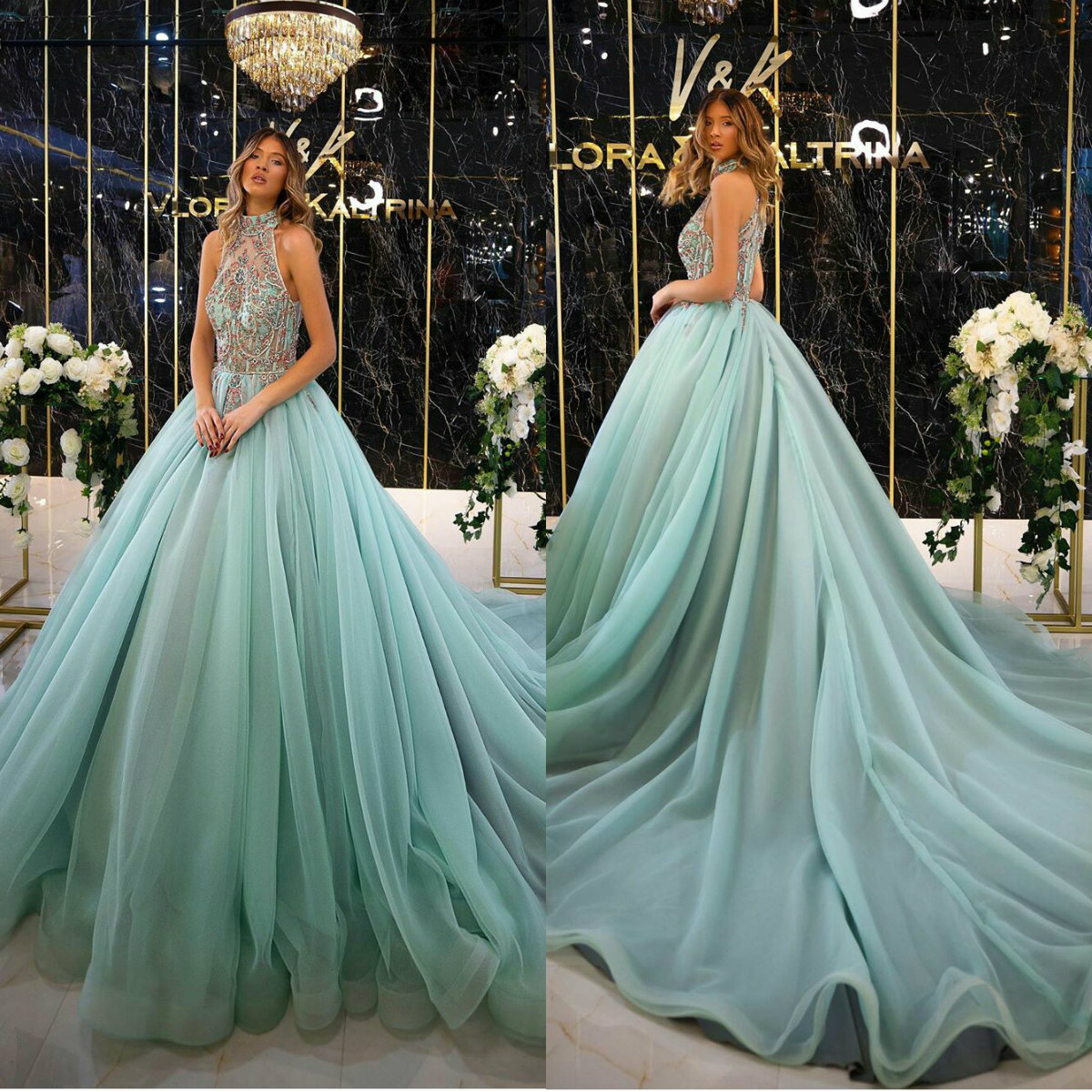 Elegant Lace Evening Dresses High Collar Appliques Beads Crystal Prom Gowns 2020 Detachable Train A Line Special Occasion Dress, Light sky blue
Elegant Lace Evening Dresses High Collar Appliques Beads Crystal Prom Gowns 2020 Detachable Train A Line Special Occasion Dress, Light sky blue