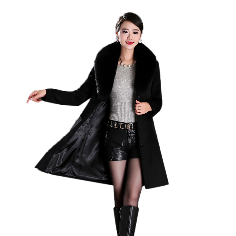 New Wool Coat Autumn Winter Female High Quality fur collar Cashmere Jacket Large size vogue Slim Women Outerwear Coats FC045, Black
New Wool Coat Autumn Winter Female High Quality fur collar Cashmere Jacket Large size vogue Slim Women Outerwear Coats FC045, Black