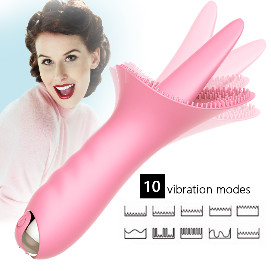 HWOK Tongue Lick Dildo Vibrators for Women Oral Massage G Point Clit Female Adult Sex Toy Stimulator Vagina Erotic Masturbator Y191228