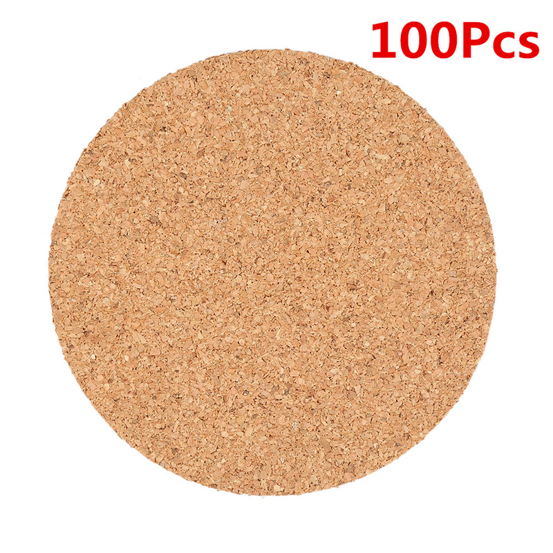 JosheLive 100pcs/Lot Natural Coffee Cup Mat Round Wood Heat Resistant Cork Coaster Mat Tea Drink Pad Table Decor wholesale T191031