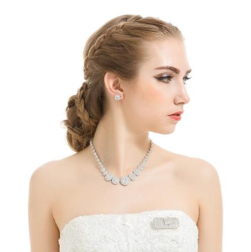 Vecalon Dexule waltz Necklace White Gold Filled 5A cz Evening Party necklaces for Women Bridal Wedding Accessories Jewelry