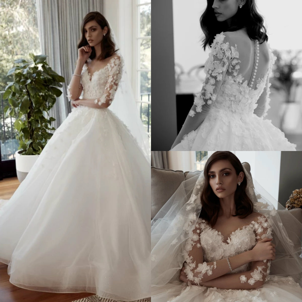 2021 Wedding Dresses V Neck Long Sleeves Appliques Lace Beach Bridal Gowns Custom Made Button Back Sweep Train A-Line Wedding Dress, Silver
2021 Wedding Dresses V Neck Long Sleeves Appliques Lace Beach Bridal Gowns Custom Made Button Back Sweep Train A-Line Wedding Dress, Silver