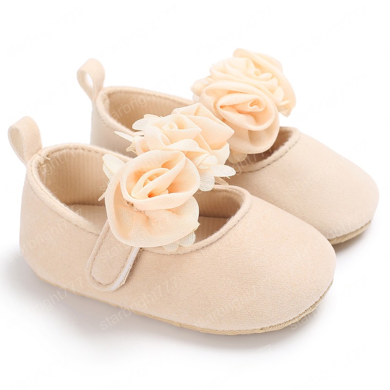 Hook & Loop Newborn Lace Baby Girls Shoes Infant Tollder First Walkers Princess Moccasins Bowknot Solid Soft Shoes