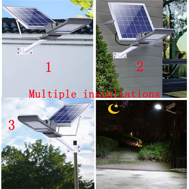 Solar LED Street Lamp Solar Powered Flood Lights 50W 50LEDs Security Lighting with Pole and Remote Control