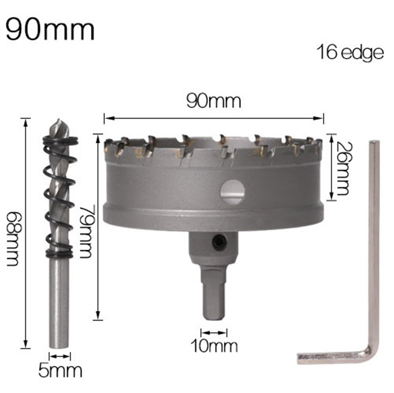 1PC 5A Carbide Tip TCT Drill Bit Hole Saw 90-115mm Drill Bit Set Hole Saw Cutter For Stainless Steel Metal Alloy Drilling Bits
1PC 5A Carbide Tip TCT Drill Bit Hole Saw 90-115mm Drill Bit Set Hole Saw Cutter For Stainless Steel Metal Alloy Drilling Bits