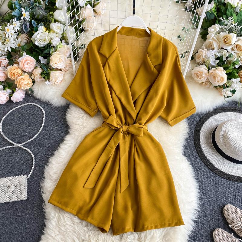 Jumpsuits for Women 2020 New Korean Simple Solid Color Retro Lapel Collar High Waist Slimming Wide Leg Overalls Palysuits L900, Black
Jumpsuits for Women 2020 New Korean Simple Solid Color Retro Lapel Collar High Waist Slimming Wide Leg Overalls Palysuits L900, Black