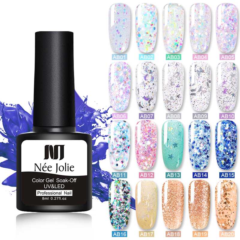Nee Jolie 8ml Glitter Nail Gel UV Polish Gradient Sequins Lacquer Soak Off Gel Manicure Nail Art Decoration Accessories, Base coat
Nee Jolie 8ml Glitter Nail Gel UV Polish Gradient Sequins Lacquer Soak Off Gel Manicure Nail Art Decoration Accessories, Base coat