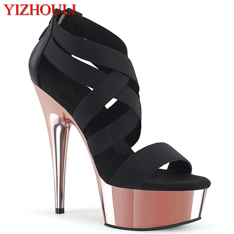 6-inch, sexy stiletto heels, 15cm electroplated stiletto heels with cross lacing, stage pole dancing sandals, Gold
6-inch, sexy stiletto heels, 15cm electroplated stiletto heels with cross lacing, stage pole dancing sandals, Gold