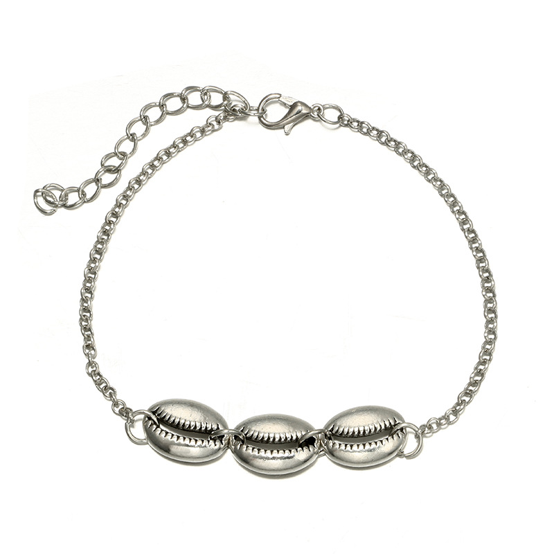 2 retro fashion beach wave spray alloy shell anklet foot accessories ladies and women beach gifts