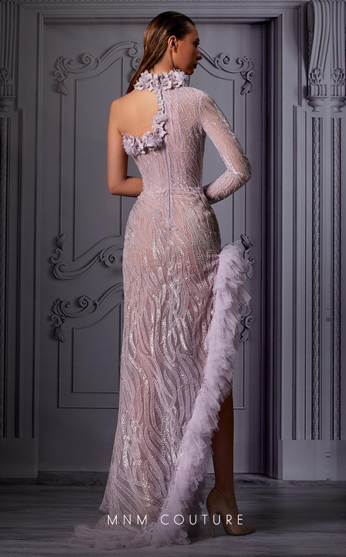 Sexy Mermaid Prom Dresses 2020 New High Neck One Shoulder Long Sleeeve Side Split Evening Dress Party Wear Custom Made Luxury Formal Gowns