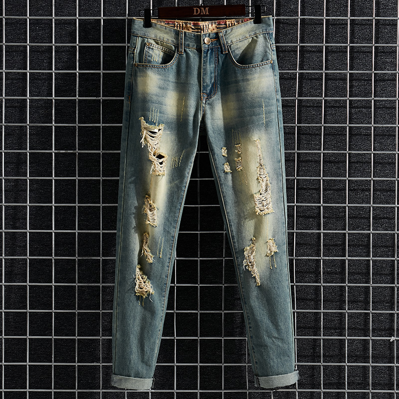 2020 New Men Hole Slim Jeans Classic Fashion Ripped Hip Hop Vintage Blue Casual Denim Trousers Male Brand Clothes 28-40
2020 New Men Hole Slim Jeans Classic Fashion Ripped Hip Hop Vintage Blue Casual Denim Trousers Male Brand Clothes 28-40