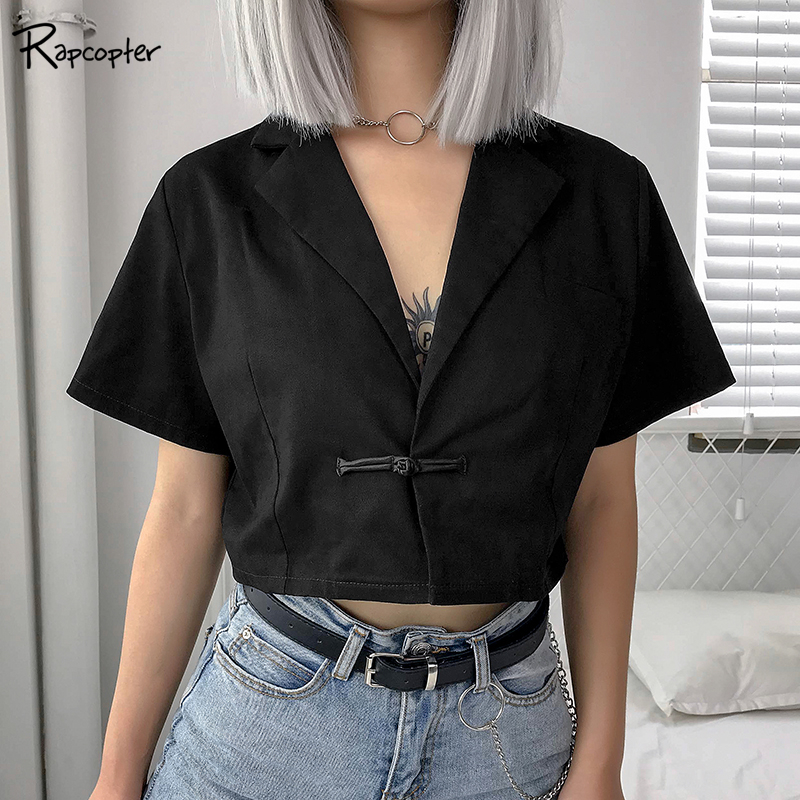 Rapcopter Women V-Neck Punk Blazer Jacket Streetwear Short Sleeve Femme Ladies JacketS Chinese Style Loose Casual Outer Garment, Black
Rapcopter Women V-Neck Punk Blazer Jacket Streetwear Short Sleeve Femme Ladies JacketS Chinese Style Loose Casual Outer Garment, Black