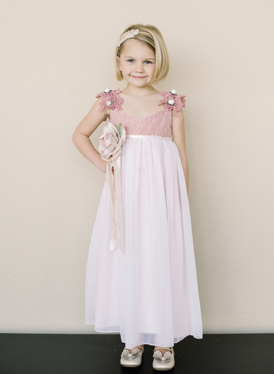 Summer Beach Flower Girls Dresses 3D Handmade Flower Spaghetti Sleeves Girls Pageant Dresses Cute Kids Gowns For Formal Birthday Party