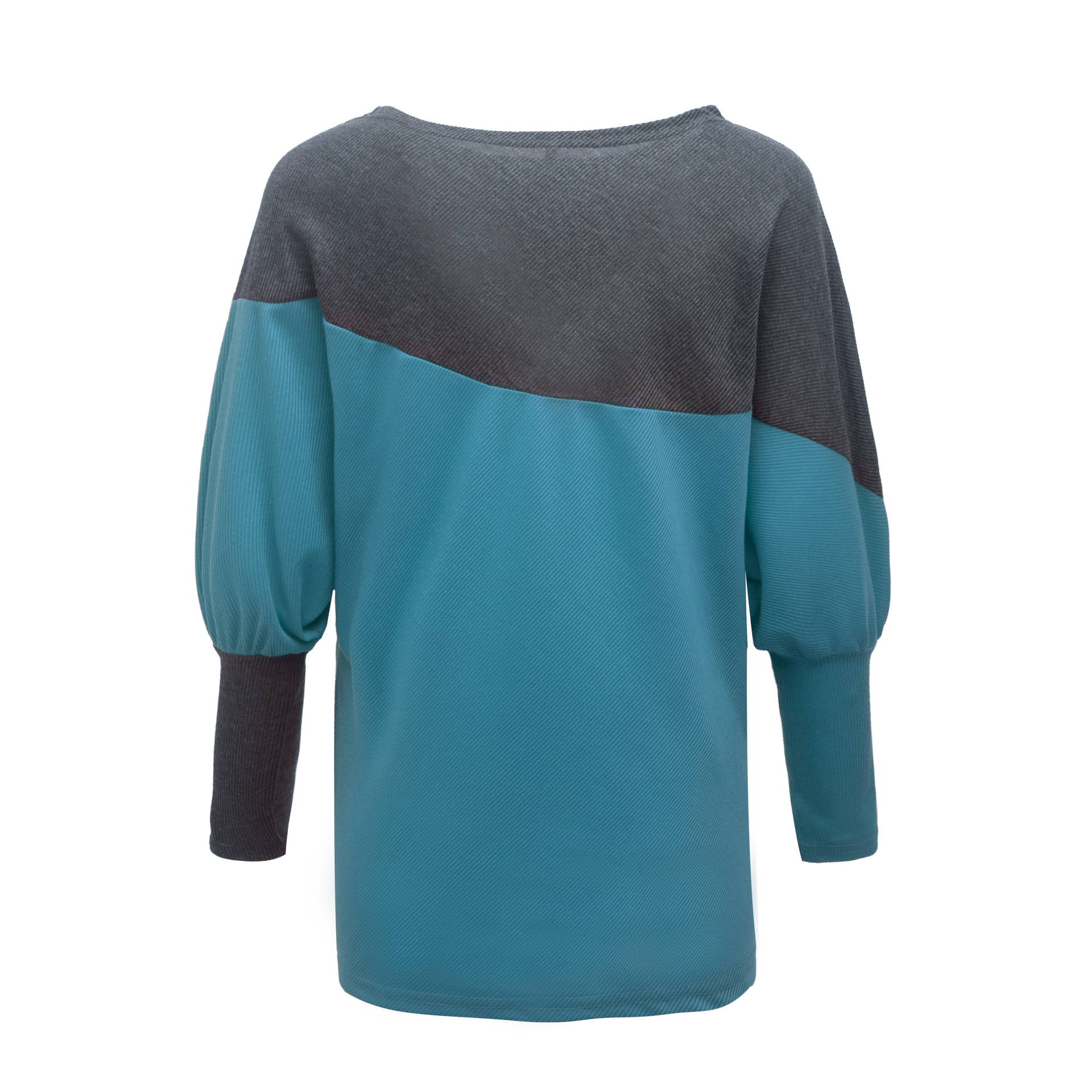 2021 autumn T-Shirt loose large size women's stitching contrast color long-sleeved female support mixed batch