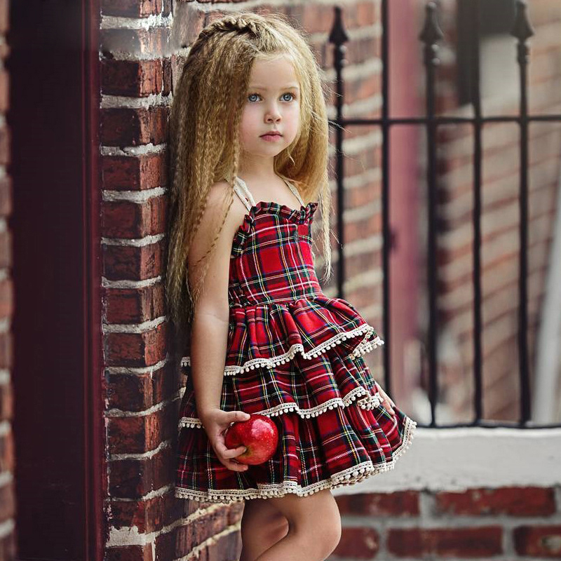 Girls Dress New Summer Casual Style Sweet Short Sleeve Floral Print Square Collar Design for Girls Clothes