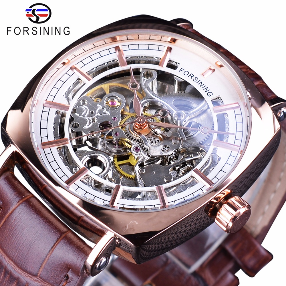 Forsining Brown Genuine Leather Fashion Royal Luxury Rose Golden Transparent Skeleton Men Automatic Mechanical Watches Top Brand, Black
Forsining Brown Genuine Leather Fashion Royal Luxury Rose Golden Transparent Skeleton Men Automatic Mechanical Watches Top Brand, Black