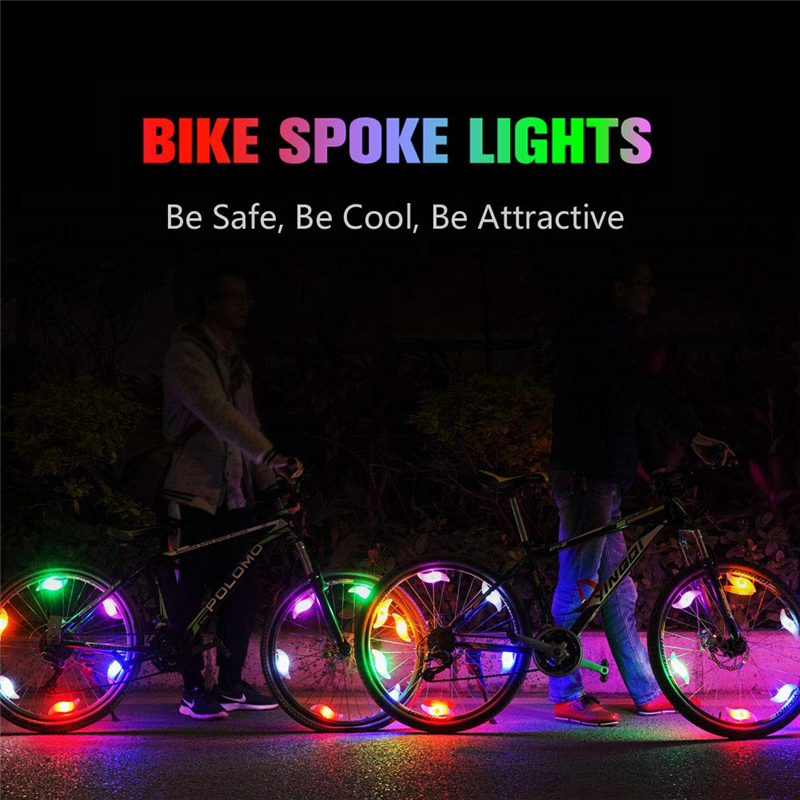 Bike Spoke Light Bicycle LED Wheels Spokes Lamp wheel Lights Bike Safety Alarm Lighting with CR2032 Batteries Cycling Decoration