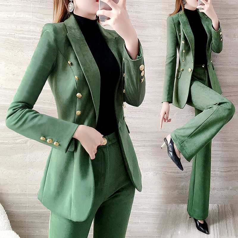 British style blazer set autumn winter women suit women' Korean casual Office lady temperament pant suits for women two-piece, Black
British style blazer set autumn winter women suit women' Korean casual Office lady temperament pant suits for women two-piece, Black