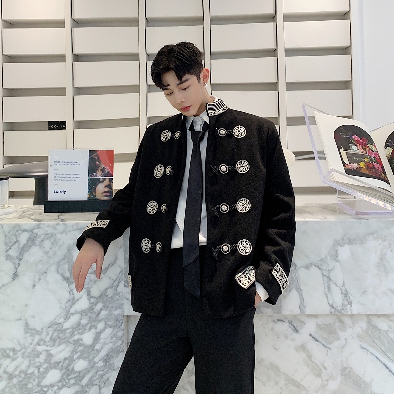 Men Vintage Embroidery Stand Collar Loose Casual Suit Jacket Male Streetwear Hip Hop Gothic Blazer Coat Outerwear Stage Clothes, 2168
Men Vintage Embroidery Stand Collar Loose Casual Suit Jacket Male Streetwear Hip Hop Gothic Blazer Coat Outerwear Stage Clothes, 2168