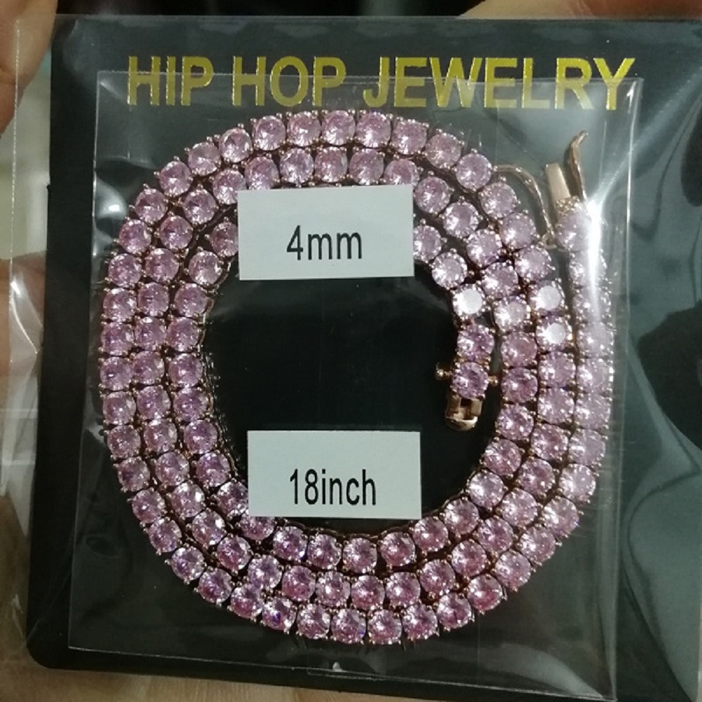 Bling Butterfly Pendants Necklace Jewelry Hip Hop Full Pink Zircon Real Gold Platinum Plated Men Women Lover Gift