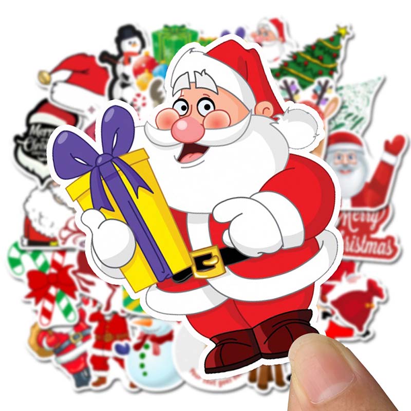 DHL Chrismas Stickers 50 Pcs Waterproof Vinyl Car Stickers and Decals Laptop Motorcycle Decal Gift Card Sticker for Water Bottles