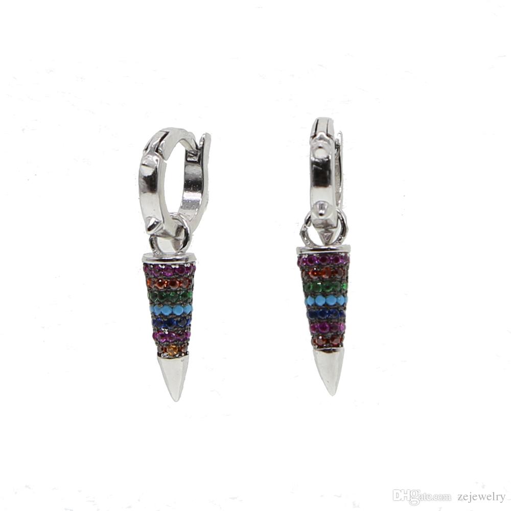 2018 unique design gold/sliver color classic Punk style Earrings Bullet Magnetic colour small hoop earrings for women party birthday Jewelry