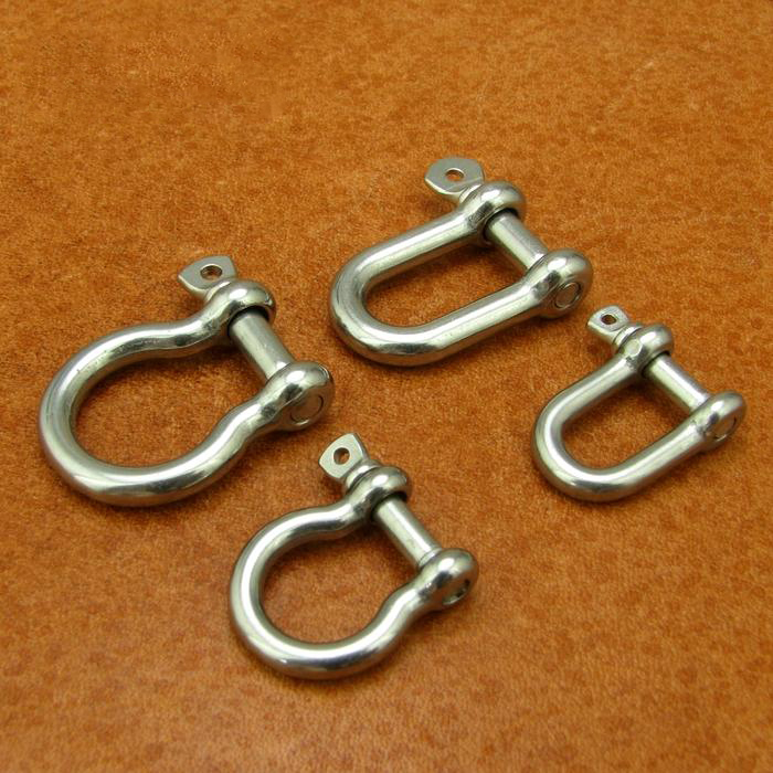 Stainless steel D ring horseshoe buckle keychain hook belt key handmade bag leather craft diy part