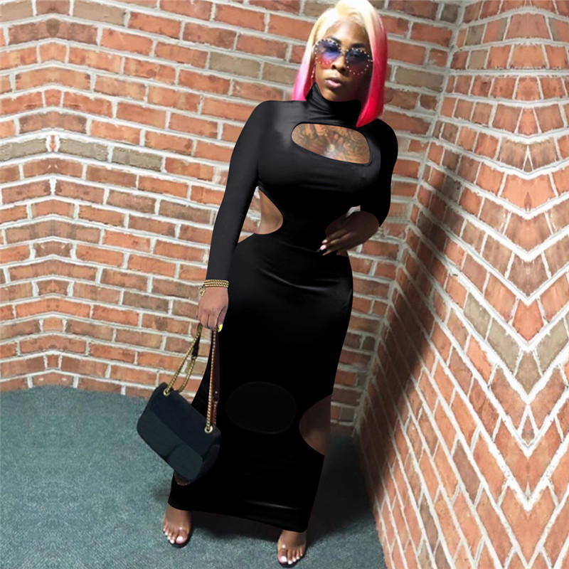 Women pleuche Velvet long sleeve one-piece dress sexy solid color package hip long skirt night club wearing clothes S-2XL 2000