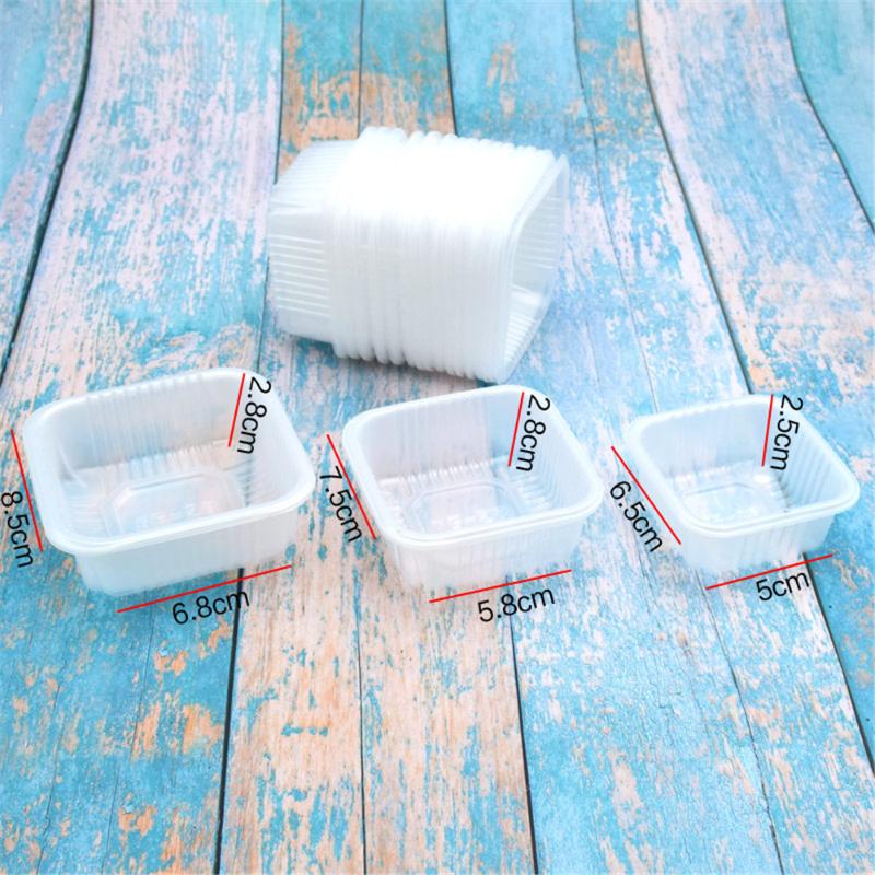 Gift Wrap 50/80/100 G White Lace Moon Cake Packaging Bags Translucent Plastic With Trays Handmade Mooncake 100 Bags+100