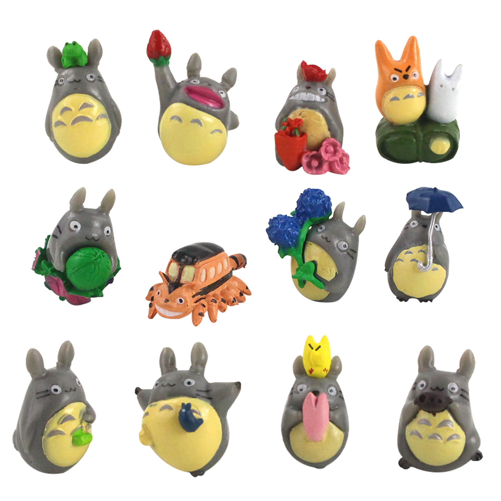 12pcs/set my neighbor Totoro figure gifts doll resin miniature figurines Toys PVC plactic japanese cute anime от DHgate WW