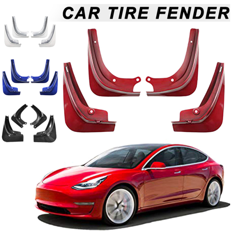 4Pcs/Set Car Mud Flaps Front Rear Mudguard Splash Guards Mudguards Car Fender Mudflaps For Tesla Model 3 2016~2019