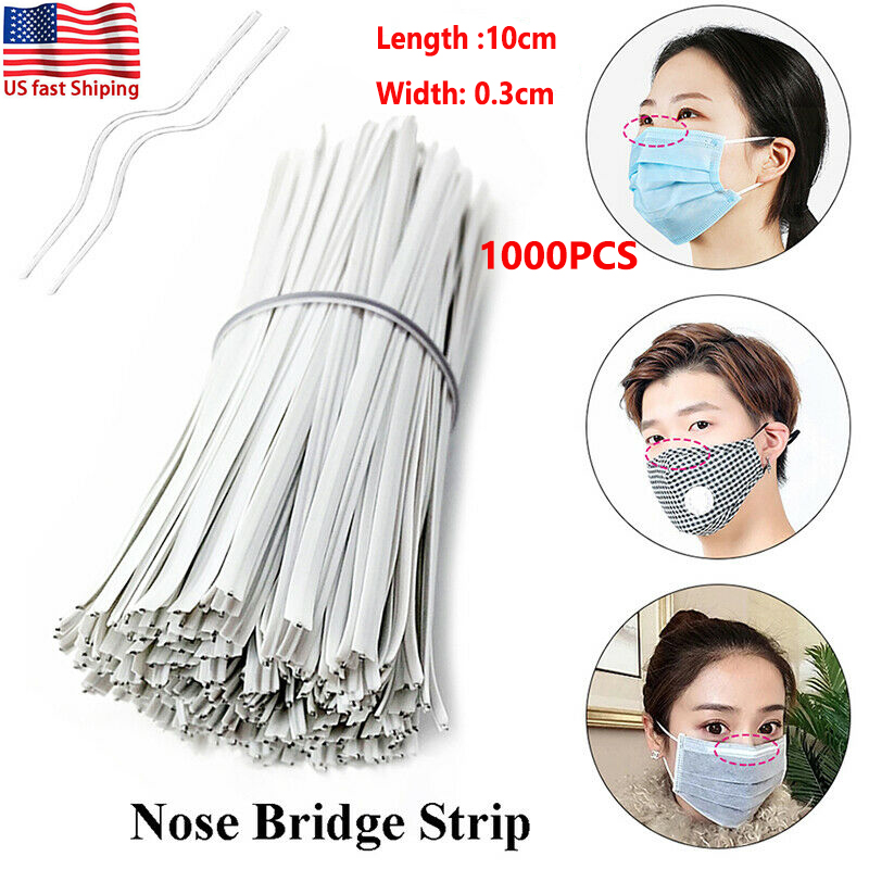 US Free Shipping 1000pcs PE Plastic Nose Bridge Wire Strips Bendable Wires DIY Mask Twist Nose Ties Bridge White 10cm*0.3cm
US Free Shipping 1000pcs PE Plastic Nose Bridge Wire Strips Bendable Wires DIY Mask Twist Nose Ties Bridge White 10cm*0.3cm