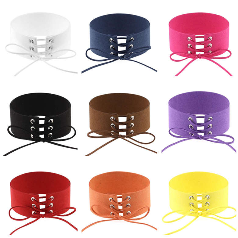 Exaggerated punk sex bondage collar tied neck chain female neck strap collarbone DJN214 mix order Chokers jewelry