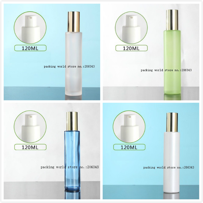 120ml frosted/green/blue/white glass pump bottle pump gold lid for serum/lotion/emulsion/foundation/toner cosmetic packing
120ml frosted/green/blue/white glass pump bottle pump gold lid for serum/lotion/emulsion/foundation/toner cosmetic packing