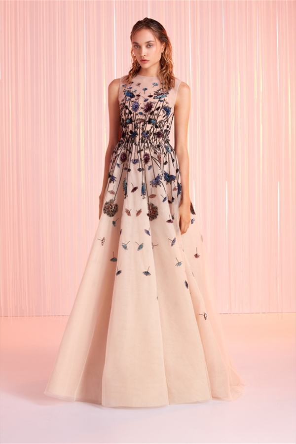 2021 Tony Ward Elegant Evening Dresses Boat Neck A Line Chiffon Train Prom Dress Party Wear Custom Made