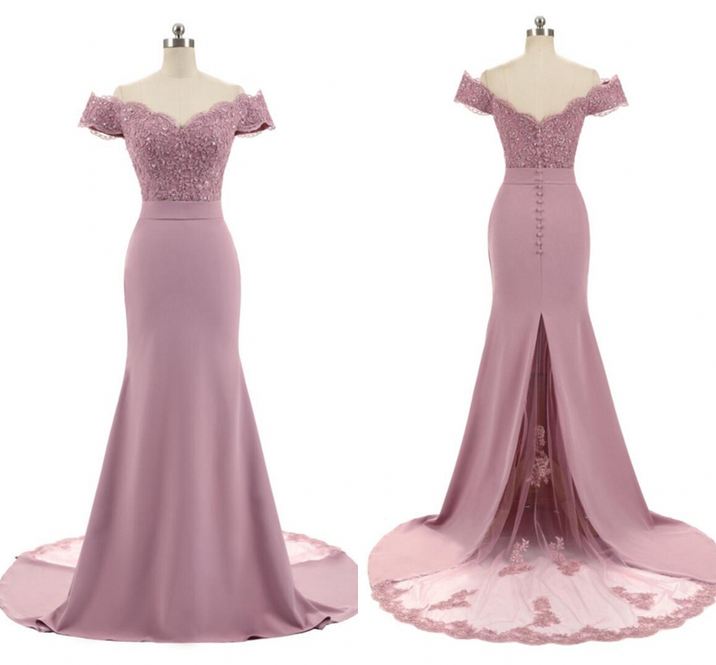 2020 New Arrival Pink V Neck Off the Shoulder Vintage Lace Appliques Beaded Mermaid Bridesmaid Dresses Party Gowns Vestido De Festa
2020 New Arrival Pink V Neck Off the Shoulder Vintage Lace Appliques Beaded Mermaid Bridesmaid Dresses Party Gowns Vestido De Festa