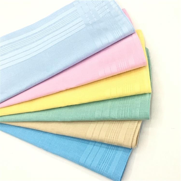 12PCS 43 * 43CM Pure Cotton Light Color Lady Handkerchief Big Satin Handkerchief