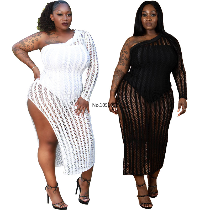 2020 New Summer Plus Size Women's One-Shuolder Long Sleeve Lace Mesh Bodycon Long Dress Sexy Beach Style Dress YF1028, Black
2020 New Summer Plus Size Women's One-Shuolder Long Sleeve Lace Mesh Bodycon Long Dress Sexy Beach Style Dress YF1028, Black