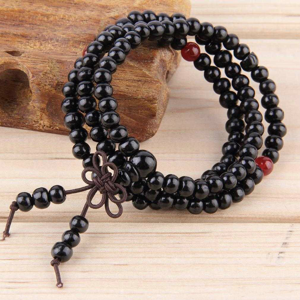 Hot sales 108*6mm Natural Sandalwood Buddhist Buddha Meditation 108 beads Wood Prayer Bead Mala Bracelet Women Men jewelry
