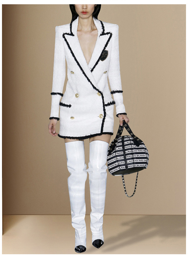 37 2022 Spring Plus Size Brand Same Style Coats Long Sleeve Lapel Neck Button Regular Causal Fashion Luxury Womens Clothes SANMU, Customize
37 2022 Spring Plus Size Brand Same Style Coats Long Sleeve Lapel Neck Button Regular Causal Fashion Luxury Womens Clothes SANMU, Customize