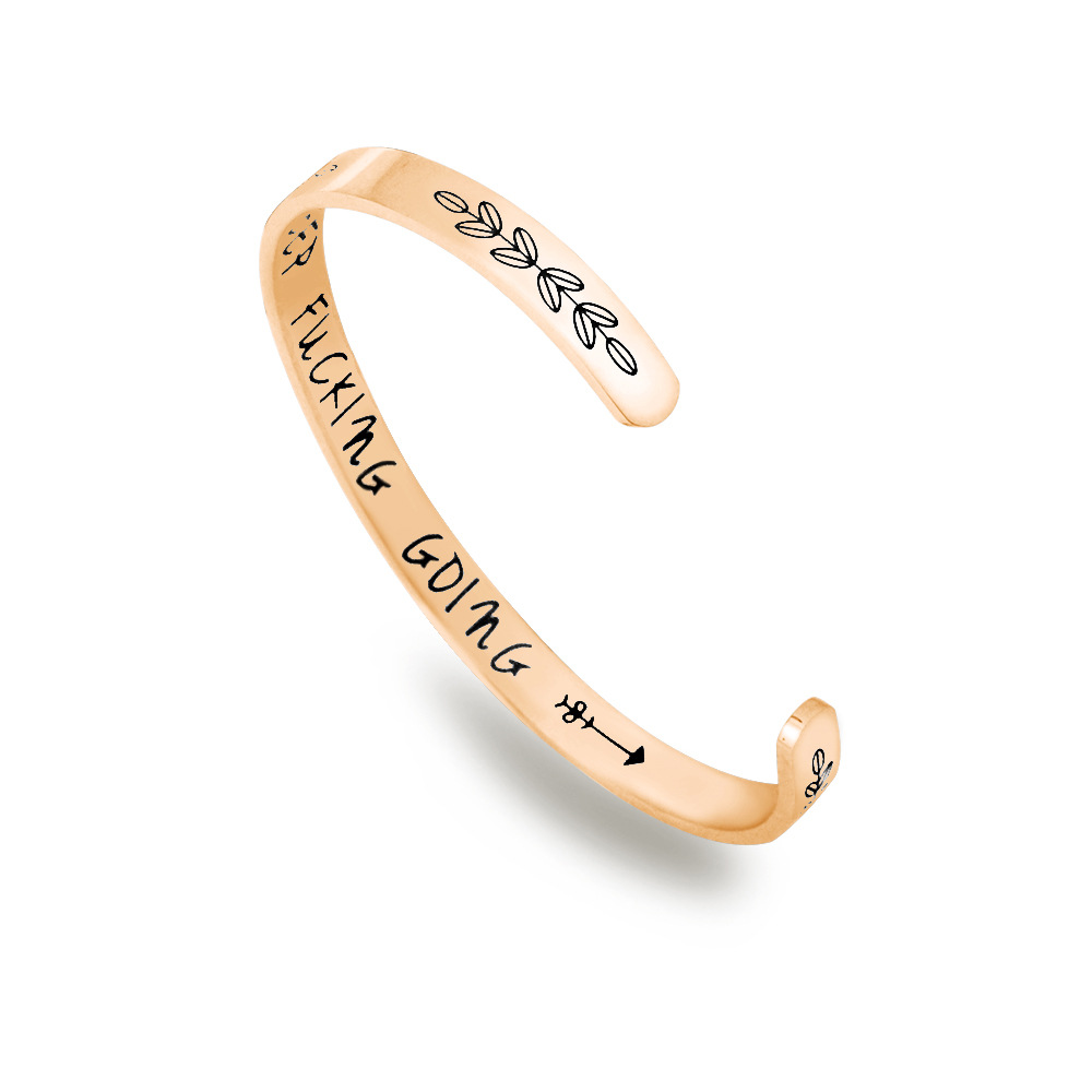 Fashion 6mm Personalized Cuff Bracelet I am enough best beaches Engraved Titanium Steel Bangle Gifts For Women Girls