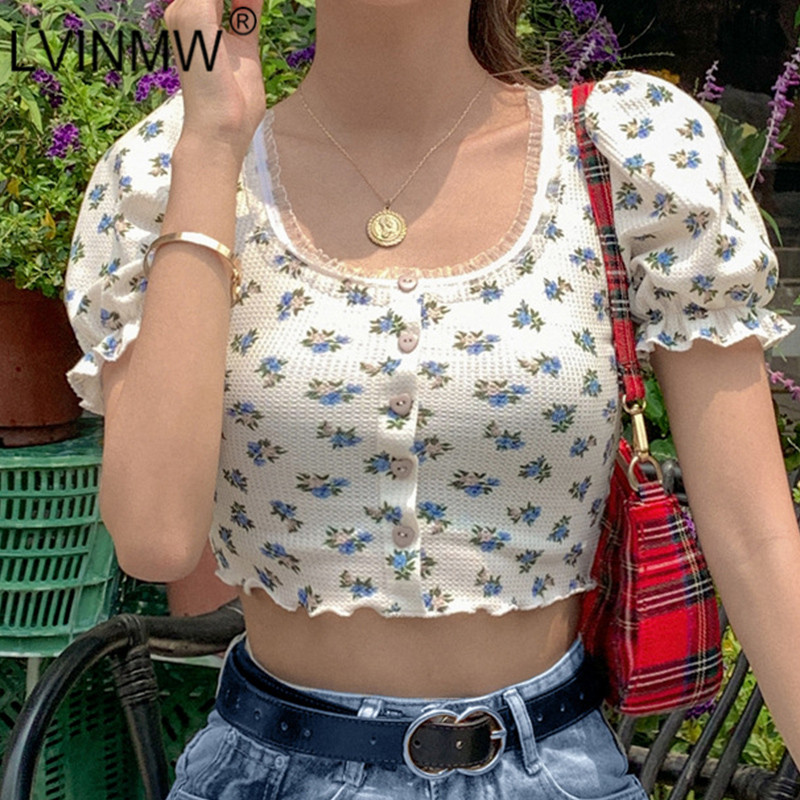 LVINMW Casual Round Neck Short Sleeve Flower Print Single Breasted With Lace Crop Top 2020 Summer Women T Shirt Street, Beige
LVINMW Casual Round Neck Short Sleeve Flower Print Single Breasted With Lace Crop Top 2020 Summer Women T Shirt Street, Beige