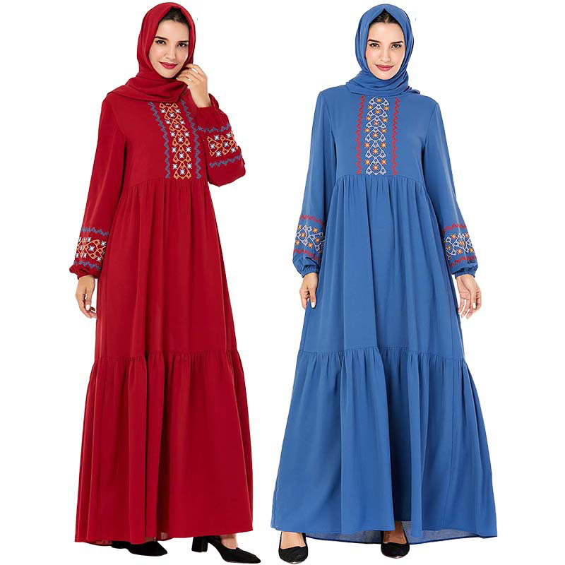 Red Abaya Dubai Turkish Hijab Muslim Dress Kaftan Islamic Clothing For Women Caftan Islam Dress Abayas Beautiful Robe Kleding