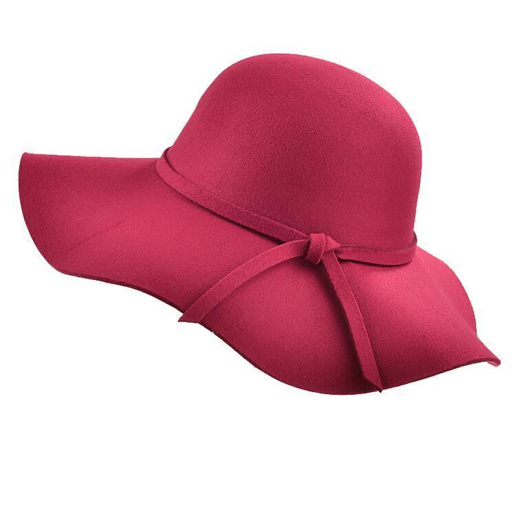 2018 simple Vintage Retro Kids Child Girl Hats Fedora wool Felt Crushable Wide Brim Cloche Floppy Sun Parent-child Beach Cap D19011102