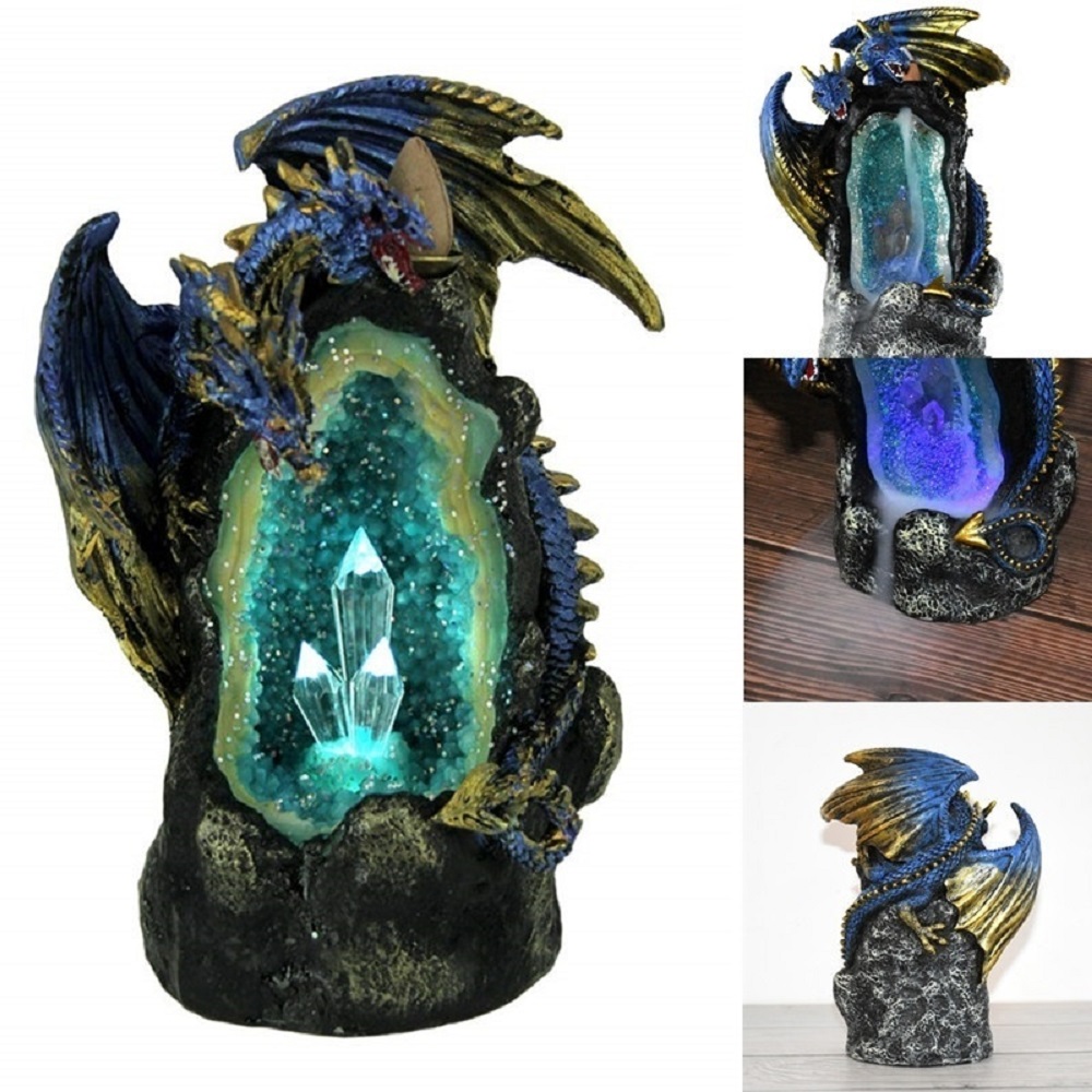 Resin LED Dragon BackFlow Incense Burner Dragon Incense Holder Home Decor Aromatherapy Ornament + 10 Cones
Resin LED Dragon BackFlow Incense Burner Dragon Incense Holder Home Decor Aromatherapy Ornament + 10 Cones