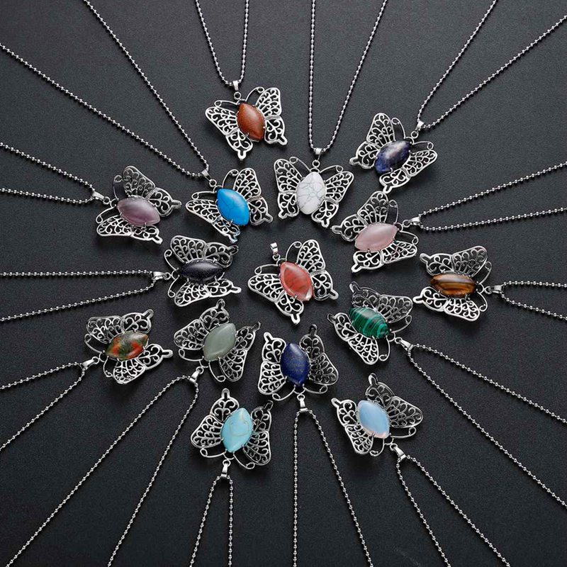 qimoshi Butterfly pendant necklace men and women natural stone stainless steel fashion items 12 pieces of jewelry
qimoshi Butterfly pendant necklace men and women natural stone stainless steel fashion items 12 pieces of jewelry