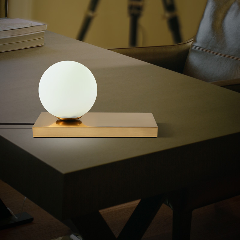 Desk lamp LED Table Lights E14 creative White glass lampshade simple light office personality decoration