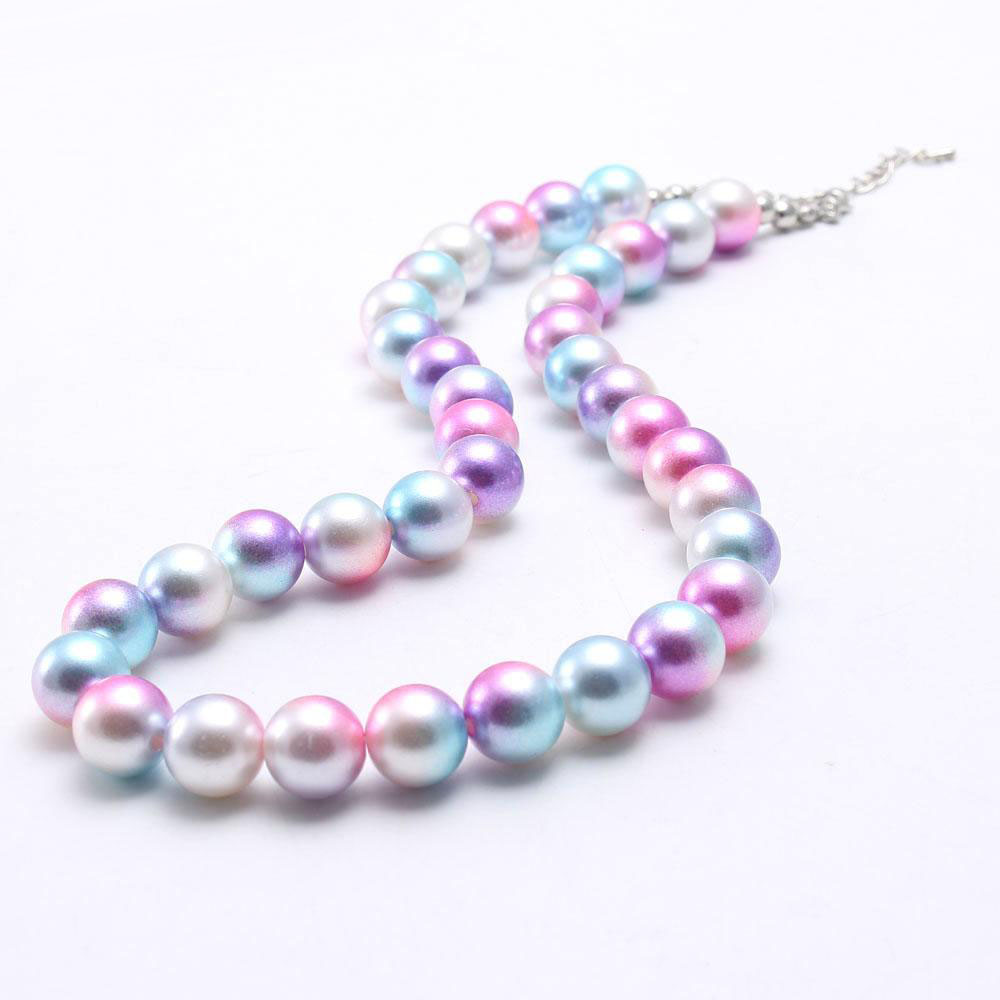 New Arrivel Fashion Magic Pearl Kid Chunky Necklace Girls Pearl Bubblegum Beads Chunky Necklace Jewelry For Children